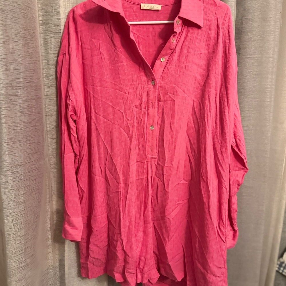 Women's Pink Button-Up romper